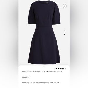 J.Crew Size 22 Italian Wool Blend Navy Short Sleeve Dress